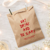 食べ飲んで怖い赤い血のハロウィンカスタムー フェイバーバッグ (クリップ留めされた状態)