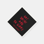 食べ飲んで怖い黒赤血ハロウィーン スタンダードカクテルナプキン (角)