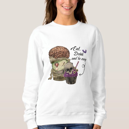 食べ飲んで怖い スウェットシャツ (正面)