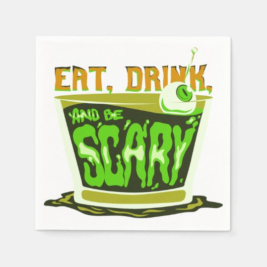 食べ飲んで怖い スタンダードカクテルナプキン (正面)