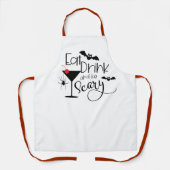 食べ飲んで怖い | ハロウィーンの飲み方 エプロン (正面)