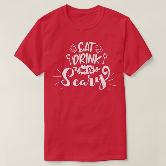 食べ飲んで怖い Tシャツ (デザイン正面)