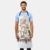 食べ飲んで感謝する エプロン (着用した状態)