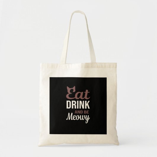 食べ飲んで私と一緒にMeowyなクリエイティブスタイル トートバッグ (正面)