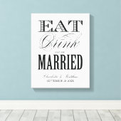 食べ飲んで結婚したいる |の結婚キャンバス キャンバスプリント (インサイチュ (ウッドフロア))