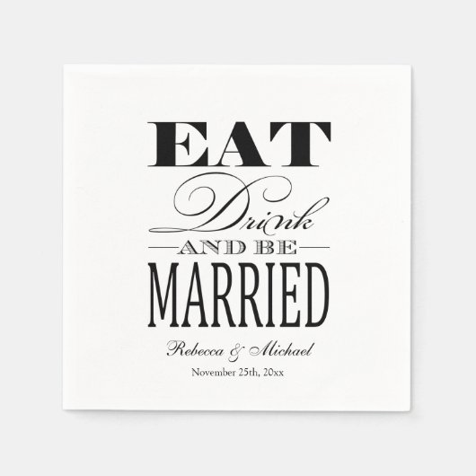 食べ飲んで結婚した スタンダードカクテルナプキン (正面)