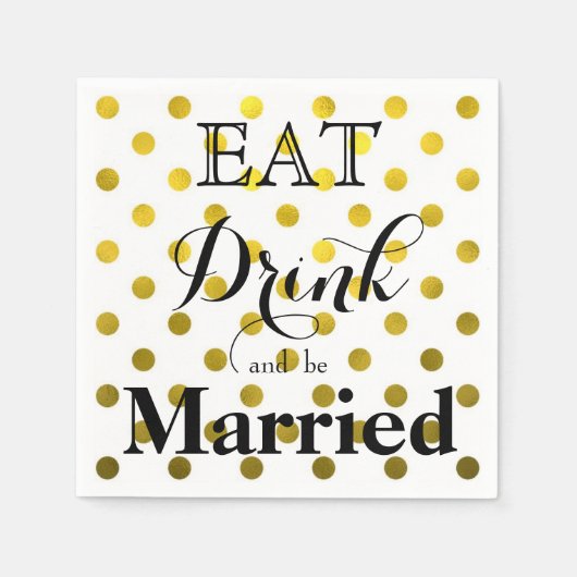 食べ飲んで結婚した |水玉模様パターン スタンダードカクテルナプキン (正面)