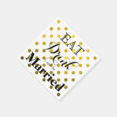 食べ飲んで結婚した |水玉模様パターン スタンダードカクテルナプキン (角)