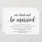 食べ飲んで行結婚したく、リハーサル 招待状 (正面/裏面)