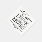 食べ飲んで食べ結婚したる スタンダードカクテルナプキン (角)