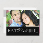 食べ飲んで食べ結婚したる | セーブザデート 案内ポストカード (正面/裏面)