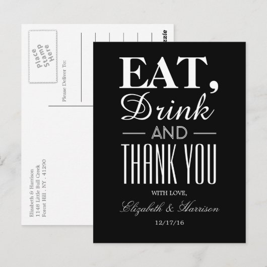 食べ飲んで ポストカード (正面/裏面)