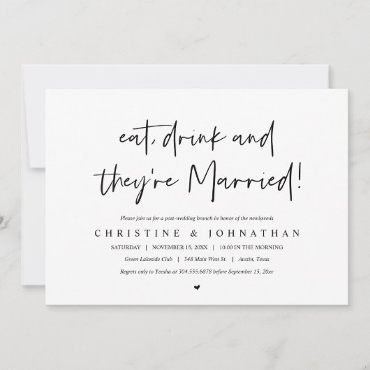 食べ髪の結婚筋 招待状 (正面)