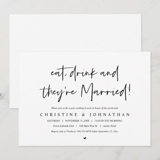 食べ髪の結婚筋 招待状 (正面/裏面)