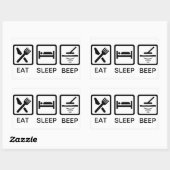 食べ-スリープビープ音の金属検出デカール 長方形シール (シート)