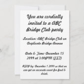 食べ...スリープ……ブリッジ(ブリッジゲームの姿勢) 招待状 (裏面)