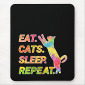 食べ，スリープ，猫，クリップボードを繰り返す マウスパッド (正面)