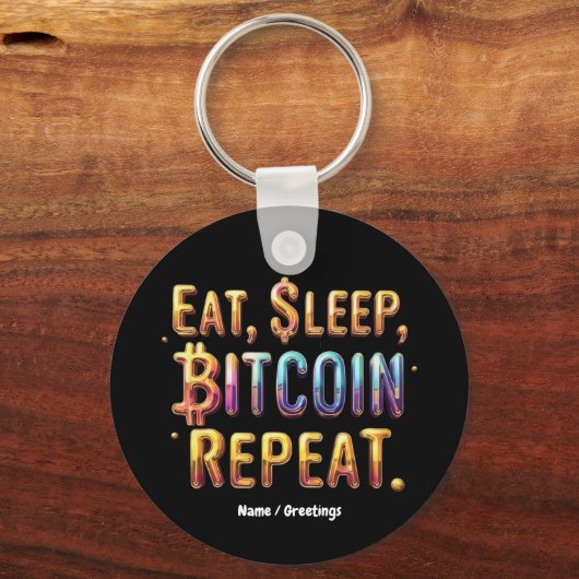 食べ、スリープ、Bitcoin、暗号通貨を繰り返す キーホルダー (正面)