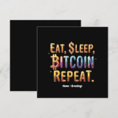 食べ、スリープ、Bitcoin、暗号通貨を繰り返す 招待状 (正面/裏面)