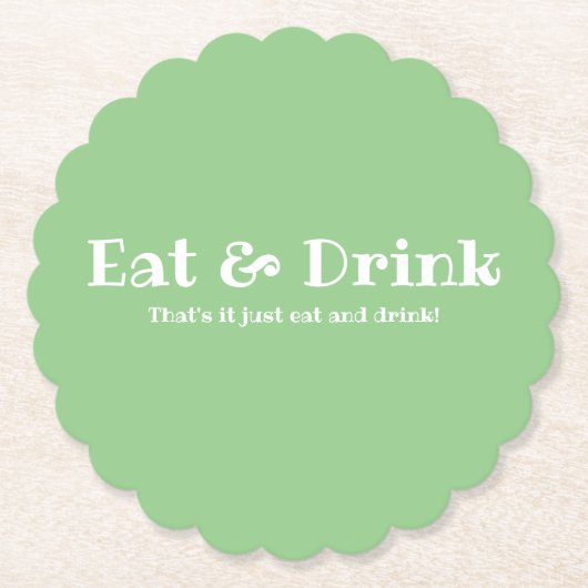 食べ&ドリンクおもしろい ペーパーコースター (正面)