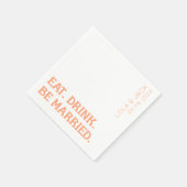 食べ.ドリンク.あ結婚したれ。オレンジレトロ結婚ズ スタンダードカクテルナプキン (角)