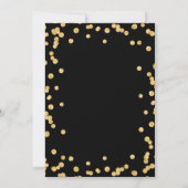 食べ、ドリンクBe金ゴールドメリーグリッタークリスマスリボンブラック 招待状 (裏面)