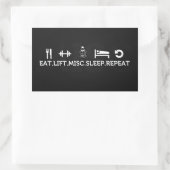 食べ、リフト、その他、スリープ、繰り返し 長方形シール (バッグ)