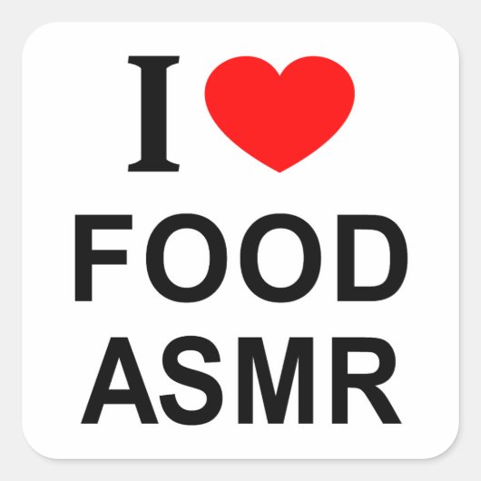 食べ❤️物ASMR食べ物ASMR Iハート食べ物ASMR スクエアシール (正面)