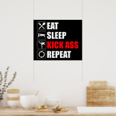 食べ.眠れ。ばか者。繰り ポスター (キッチン)