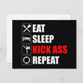 食べ.眠れ。ばか者。繰り ポストカード (正面/裏面)