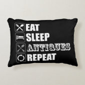食べ.眠れ。アンティーク。繰り アクセントクッション (正面)
