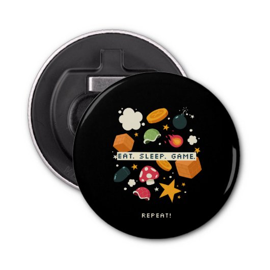 食べ.眠れ。ゲーム。繰り返す。 栓抜き (正面)