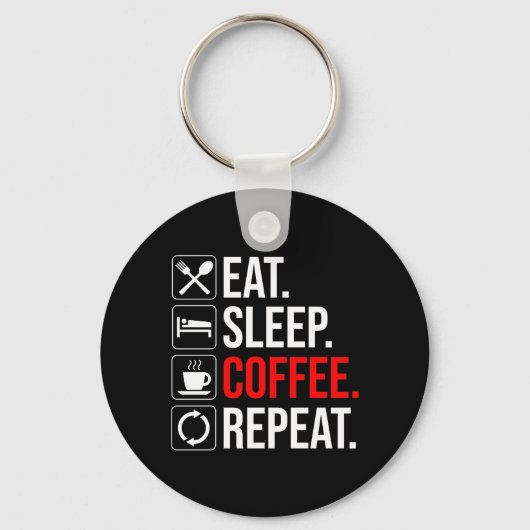 食べ.眠れ。コーヒー.繰り キーホルダー (正面)