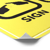 食べ.眠れ。サイン。繰り返す。ASL教室のポスター。 ポスター (角)