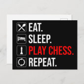 食べ.眠れ。チェッ遊ス。繰り ポストカード (正面/裏面)