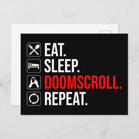 食べ.眠れ。ドームスクロール。繰り ポストカード (正面/裏面)