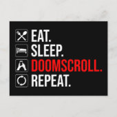 食べ.眠れ。ドームスクロール。繰り ポストカード (正面)