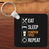 食べ.眠れ。パンプキンスパイス。繰り キーホルダー (正面)