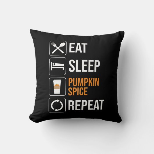 食べ.眠れ。パンプキンスパイス。繰り クッション (正面)