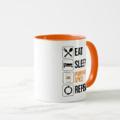 食べ.眠れ。パンプキンスパイス。繰り マグカップ (正面右)