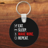 食べ.眠れ。ワインを作れ。繰り キーホルダー (裏面)