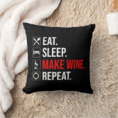 食べ.眠れ。ワインを作れ。繰り クッション (ブランケット)