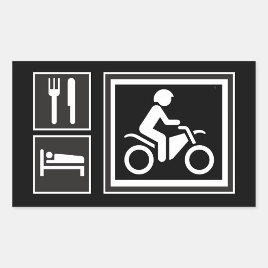 食べ.眠れ。乗れ！ 長方形シール (正面)