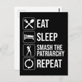 食べ.眠れ。家父長制を破る。繰り ポストカード (正面/裏面)