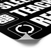 食べ.眠れ。教え数。繰り ポスター (角)