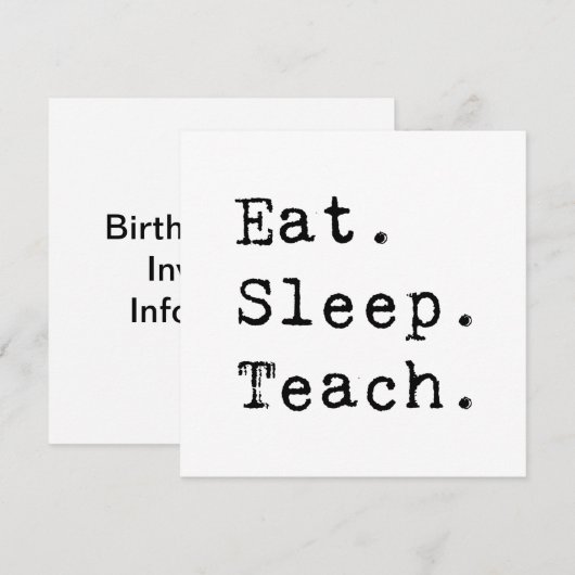 食べ.眠れ。教え. 招待状 (正面/裏面)