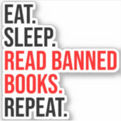 食べ.眠れ。本読を禁止。繰り シール (正面)