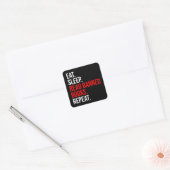 食べ.眠れ。本読を禁止。繰り スクエアシール (封筒)