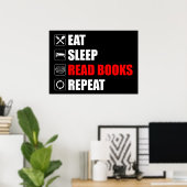 食べ.眠れ。本読。繰り ポスター (ホームオフィス)