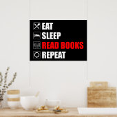 食べ.眠れ。本読。繰り ポスター (キッチン)